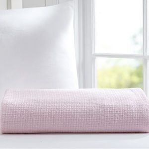 PBK 2x Cotton Pink Woven Twin Bed Blanket